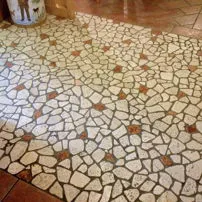 Palladiana di Travertino chiaro e noce