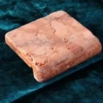 L-shaped element of Rosso Asiago Tumbled 10x10x3x1
