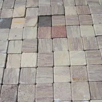 Tumbled and antiqued marble