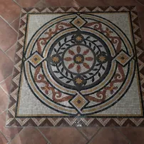 Rosette in sliced marble