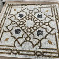 Rosette in sliced marble