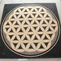 Rosette in sliced marble