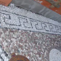 Cobblestones laid on a road