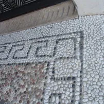 Cobblestones laid on a road