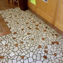 Palladiana di Travertino chiaro e noce