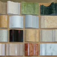 Marble bullnoses and frames of various colors