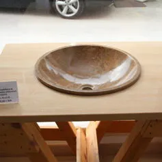 STOCK Ciotola di Travertino Noce