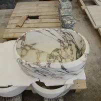 Arabescato marble sink