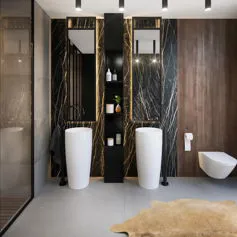 Modern, up-to-date marble bathroom