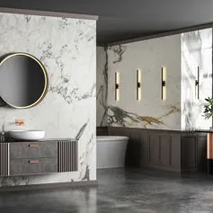 Marble bathroom in a very large room