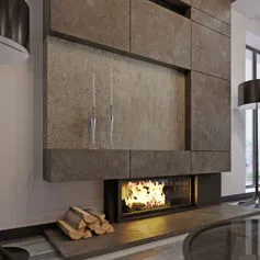 Caminetto in marmo grigio