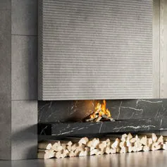 Caminetto in marmo nero marquina