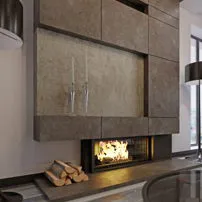 Caminetto in marmo grigio