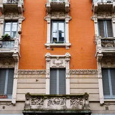 Facades of buildings<br>