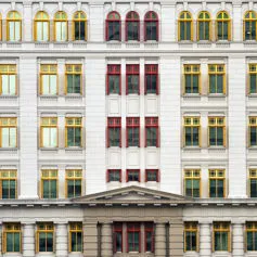 Facades of buildings<br>