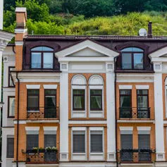Facades of buildings<br>