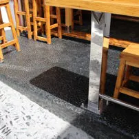 Tumbled pebble floor