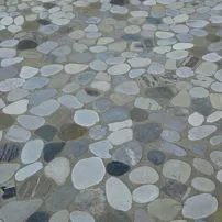 Mixed river pebbles