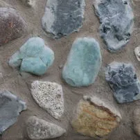 Mixed river pebbles