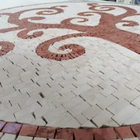 Rosette in sliced marble