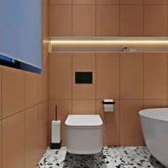 Bagno in agglomarmo Ducale è una sublime fusione di eleganza e modernità