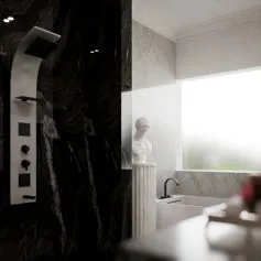 Modern and trendy marble bathroom