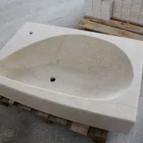 Botticino solid stone sink