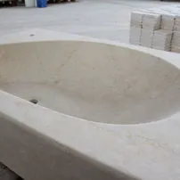 Botticino solid stone sink