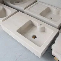 Botticino solid stone sink