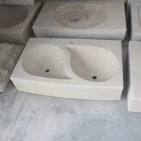 Botticino solid stone sink