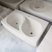 Botticino solid stone sink