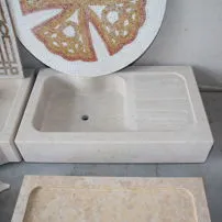 Solid Botticino sink