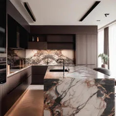 Cucina in marmo Bianco Calacatta Fantasia