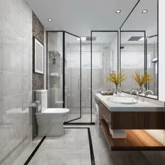 Bagno in marmo chiaro in Grigio Savoia