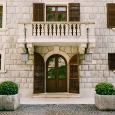 Facades of buildings<br>