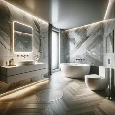 Marble bathroom Calacatta