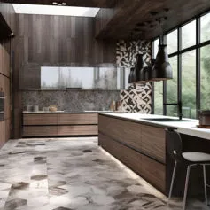 Cucina in marmo Carrara chiaro