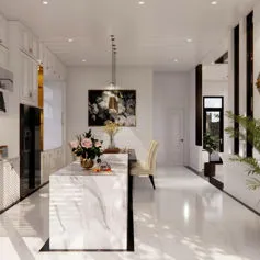 Cucina in marmo bianco Statuario