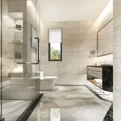 Marble bathroom Travertino