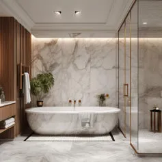 Marble bathroom Calacatta