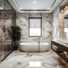 Bagno in marmo Arabescato
