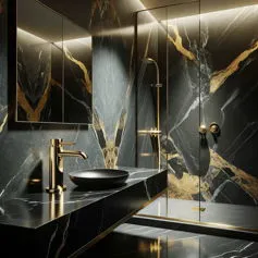 Black marble bathroom