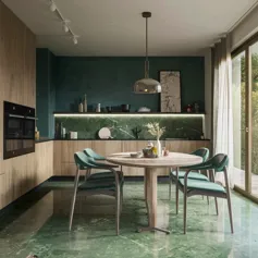 Cucina in marmo verde cipollino