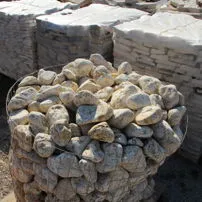 Yellow Mori marble tumbled pebbles