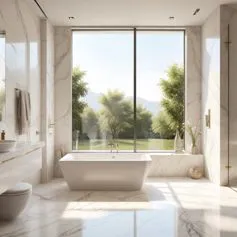 Bathing in Calacatta