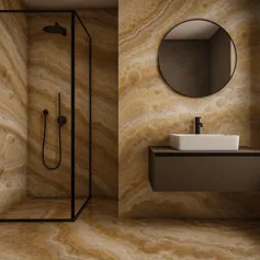 Marble bathrooms Onice miele<br>