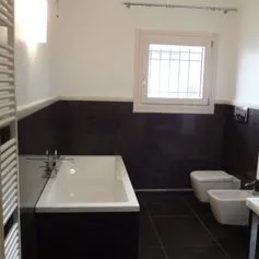Ebony marble bathroom radiating sophisticated modernity