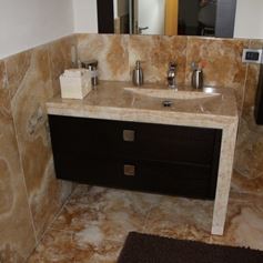 Top bagno in marmo Onice Miele 