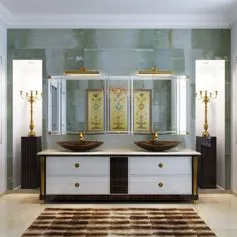 Bathroom in green Onyx marble