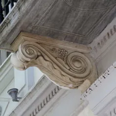 Balconies with marble modillions<br>
